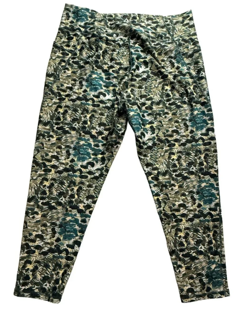 Kinesis Women’s 3X Activewear Set Abstract Print Tank Capri Leggings Plus Size